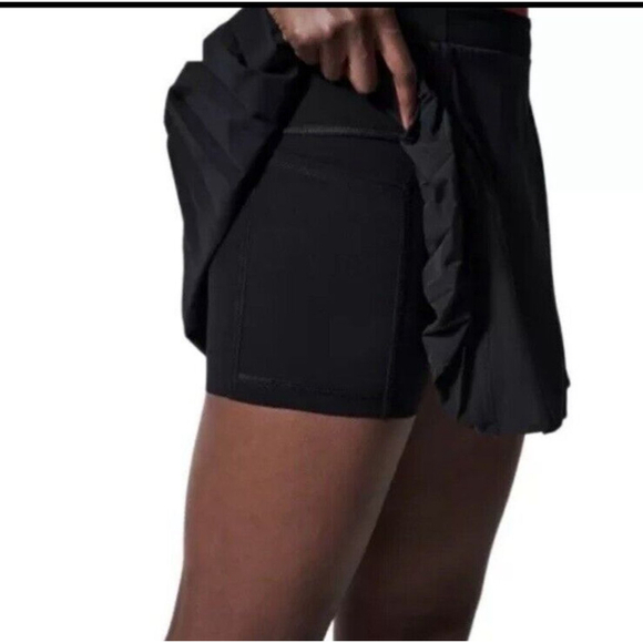 SPANX The Get Moving Pleated Black Skort Skirt Women Size Large Booty Boost - Picture 3 of 12